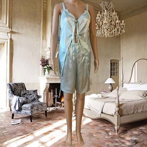 Satin Tie Front Cami and Shorts Pyjama Set NWT